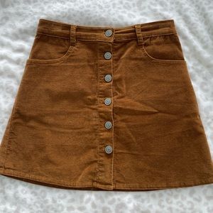 Brandy Melville Suede Button-up Skirt